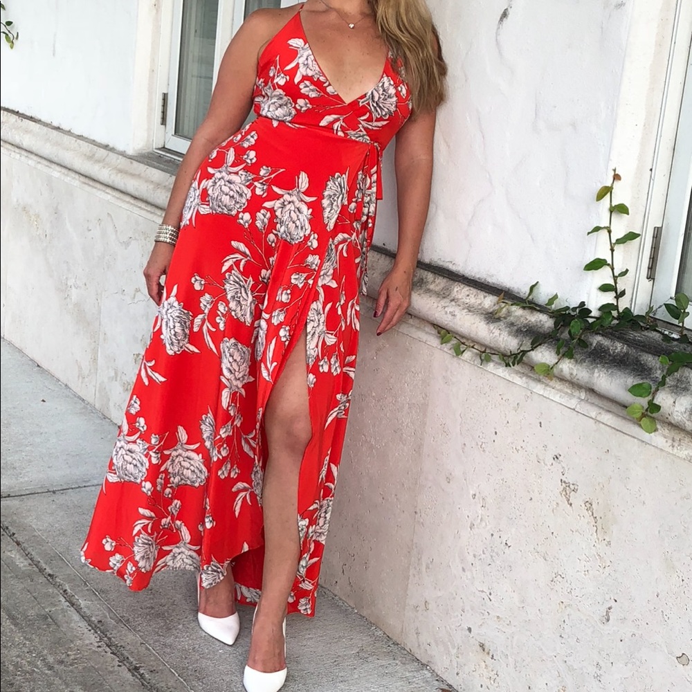 STUNNING red yumi Kim silk dress